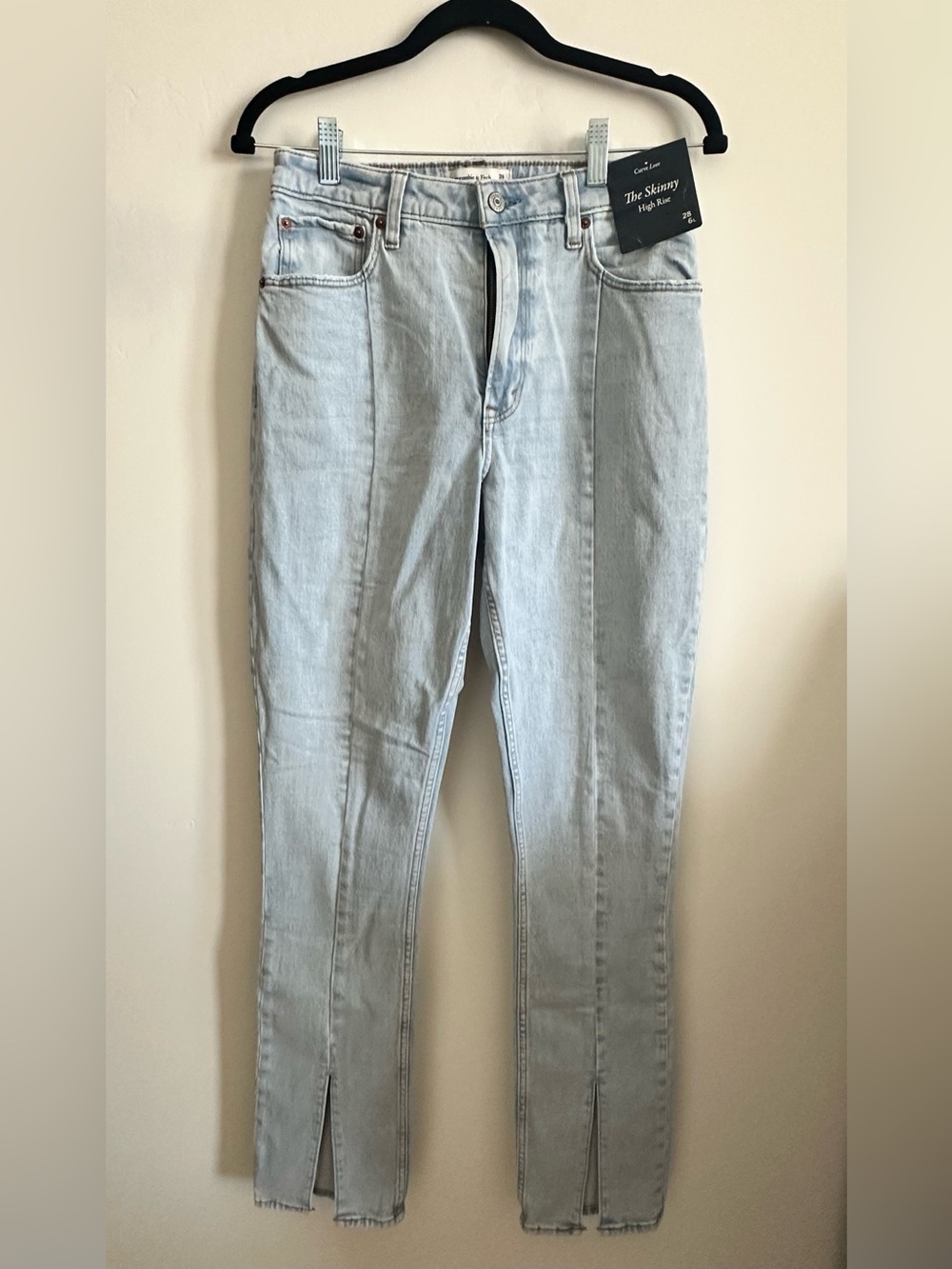 Abercrombie & Fitch Skinny High-Rise Jeans in Light Blue Wash